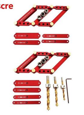 2 in 1 Scriber Marker Pocket Hole Doweling Jig Kit Drill Gui