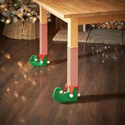 4pcs Christmas Table Chair Foot Cover Non-slip Furniture