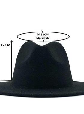 Wool Jazz Fedora Hats Casual Men Women Leather Pearl ribbon