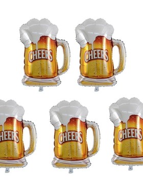 5Pcs Birthday Balloons Beer Cups Cartoon Aluminum Foil Ball