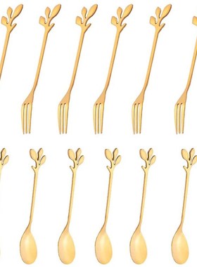 12 Packs of Stainless Steel Fork and Spoon Set, Ice Cream Te