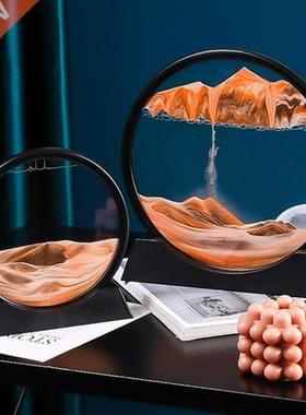 Moving Sand t Picture Round Glass 3D Deep Sea Sandscape In