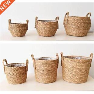 Nordic Handme Straw Storage Basket Rattan Floor Indoor Flo