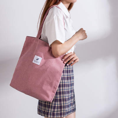 MABULA Casual Foldable Corduroy Shopping Bag High Quality Ec
