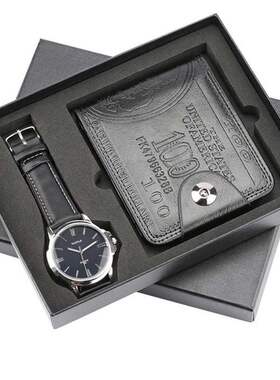 Men Luxury Watch Gifts Set For Wallet Quartz Wristwatch男士