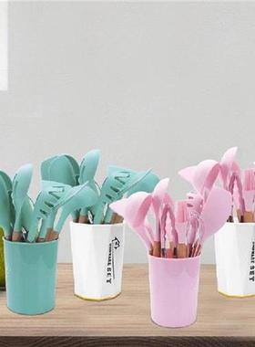 11PCS Silicone Cooking Set Utensil Soup Spoon Brush Ladle