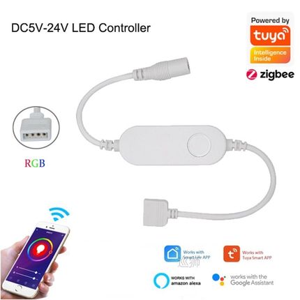 TUYA Zigbee Smart Mini Led Strip Controller 5V 12V 24V RGBW