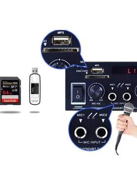 Bluetooth-Compatible 2*60W FM Mp3 Player Audio Power Amplifi