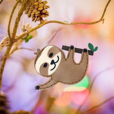 Sloth Combination Pendant Branch Plant Markers Upside Down