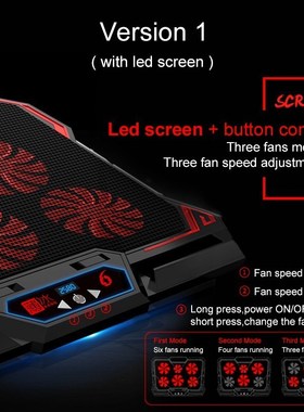 COOLCOLD Gaming Laptop Cooler Notebook Cooling Pad 6 Silent