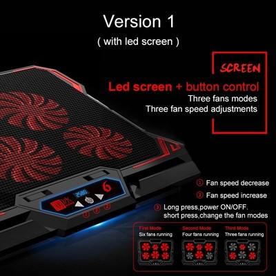 COOLCOLD Gaming Laptop Cooler Notebook Cooling Pad 6 Silent