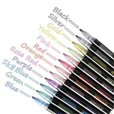 12 Colors DIY Album Scrapbooking Marker Pen Metallic Marker