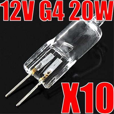 10 PCS Halogen G4 AC12V 20W Lamp JC  G4 Halogen Light Bulbs