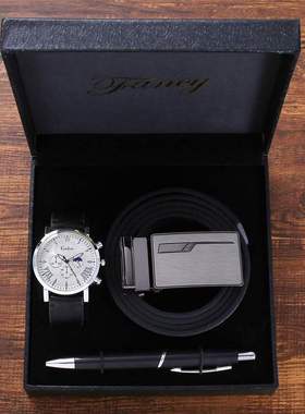 Business Belt wallet wrist watch pen gift box set for men3