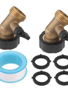 2 Pcs Heavy Duty Brass Shut Off Valve Garden Hose Connector