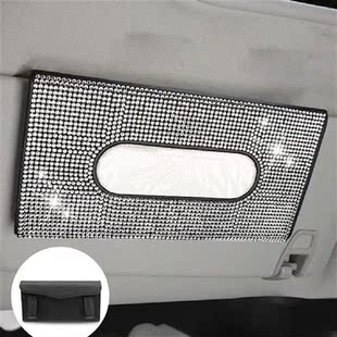 Crystal Car Tissue Box Towel Sets Car Sun Visor Tissue Box