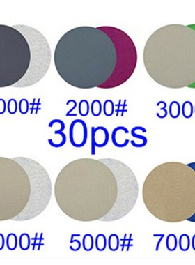 30pcs 5 Inch Silicon Carbide Hook&Loop Waterproof Sandin