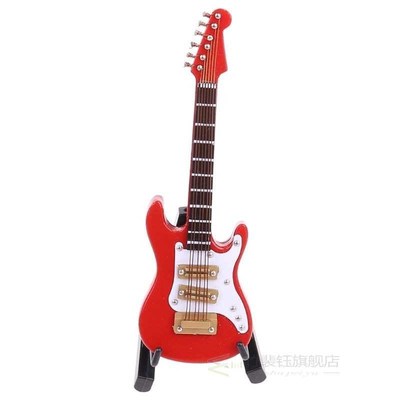10cm Miniature Electric Guitar Replica with Box Stand Musica