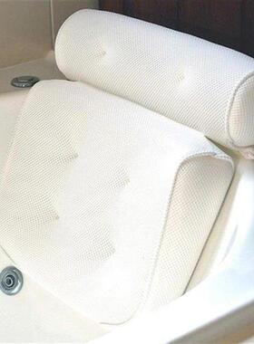 2 Pieces Bathtub Head Neck Support Pillow Breathable 3D Mesh