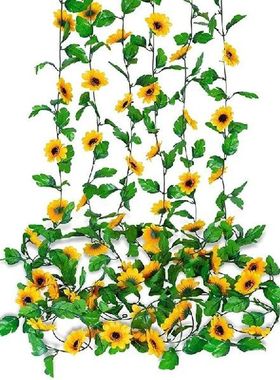 6 Pcs Artificial Sunflowers Hanging Vine,Sunflower Vines