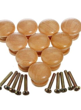 10pcs 25mm Natural Wood Wooden Cabinet Knob Drawer Wardrobe