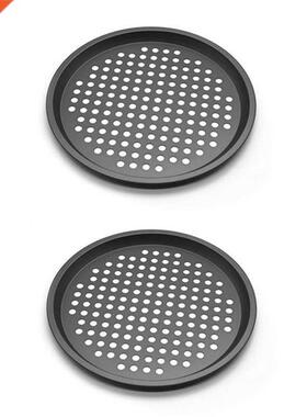 2 Pcs Pizza Crisper Pan, Cbon Steel, Non-Stick, Tray Pizza