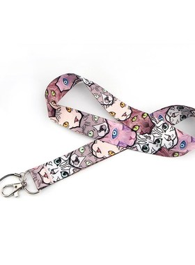 20pcs/lot BH1007 Cartoon Cat Lanyard For keys Hang Ropes Ph