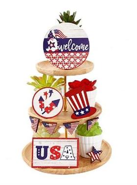 Decorative Lightweight Independence Day Ornament Tray Decor