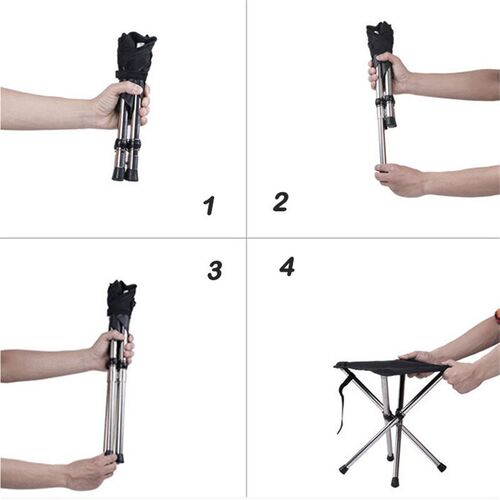 Outdoor Mini Folding Stool Protable Stainless Steel Oxford C