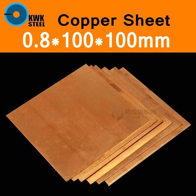 Copper Plate Sheet 0.8x100x100mm C11000 ISO Plates High Pure