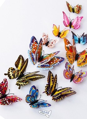 Luminous Fridge Magnets 12PCS 3D Butterfly Design Decal Art