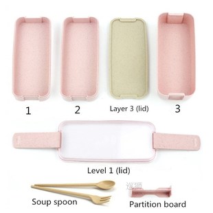 600ml Soup Box 900ml 3 Layers Lunch Box Bento Food Container