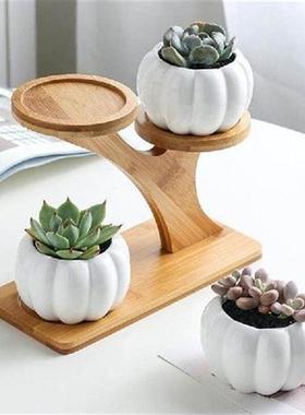 Durable Planter Tray Anti Deformed Bamboo Plants Pot Holder