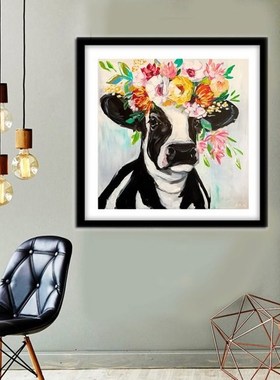 Cross Stitch Diamond Painting Set 5D DIY Full Drill Home Cow