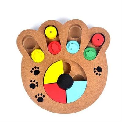 Pet Dog Educational Toy Bone Paw Print Type Wooden Playful