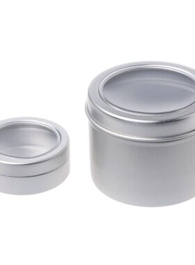 25/60ml Round Clear Window Tins Stage Spices Case Aluminum C