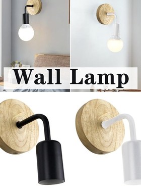 Wood Wall Lamp Vintage Sconce Wall Lights Fixture E27 220V B