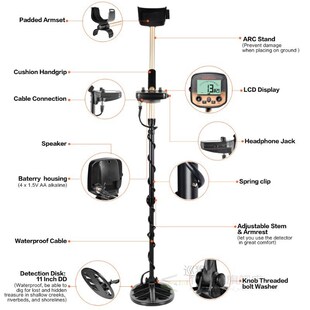 Underground Metal Detector LCD Display High Sensity Gold Bug