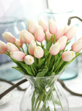 31Pcs/lot Tulips Artificial Flowers PU Calla Fake Flowers Re