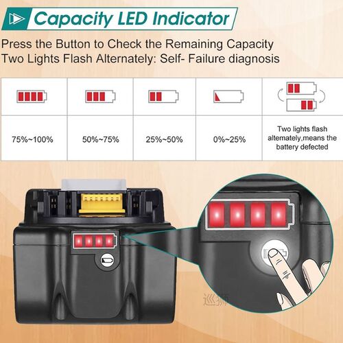 6000mAh BL1860B replacement battery compatible with Makita 1