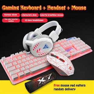 Mechanical Wired USB 4Pcs Illuminated K59 Keyboard Gamin Set