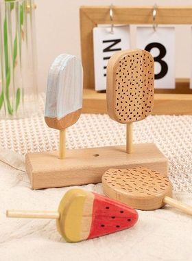 Wooden Ice Cream Ornament Ice Cream Stick Home Decor Gift