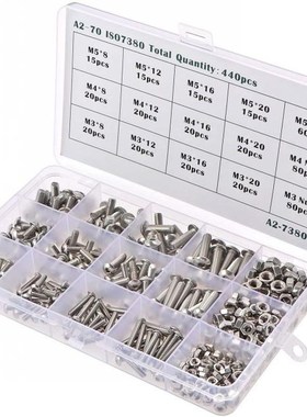 Screws Set 440pcs Lens Head Screws With Inside Hexagon Stain