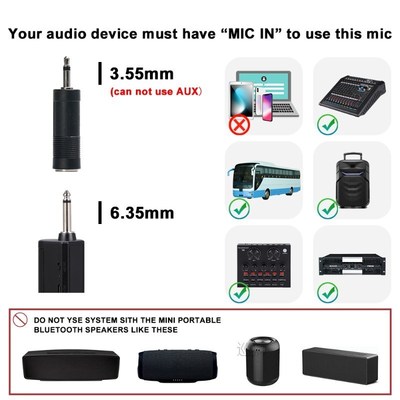 UHF Wireless Microphone Megaphone Handheld Mic LED screen di