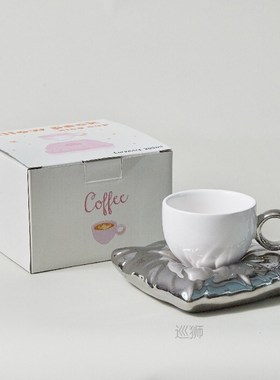 Nordic Style Ceramic Cup with Pillow Coaster Creative Couple