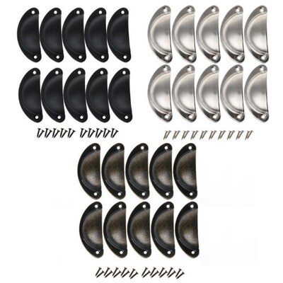 10Pcs Vintage Iron Drawer Handles Retro Cabinet Knobs Cupboa