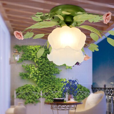 LED Ceiling Light Rural Flower Leaf Ceiling Light Lamps Home