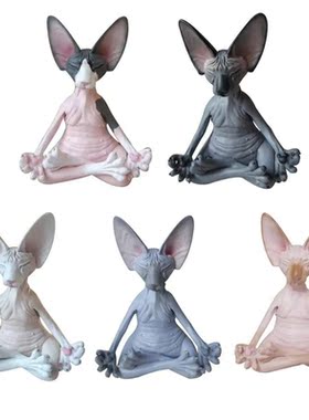 Creative PVC Simulation Hairless cat Sphinx cat Animals
