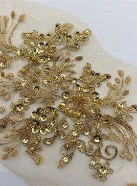 10pcs many color  Beaded Pearl 3D Flower Lace Applique