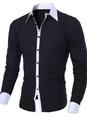 Camisa 2022 Fashion Personality Men Shirt Casual Slim Long-s